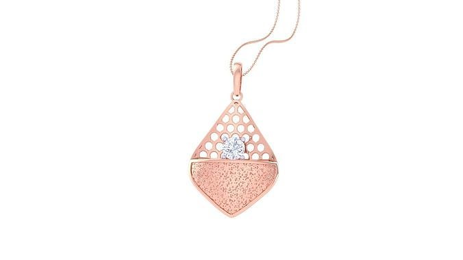 Solitaire Diamond Mesh Pendant 3dm stl obj gltf glb 3mf renders 3D print model