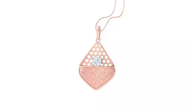 Solitaire Diamond Mesh Pendant 3dm stl obj gltf glb 3mf renders 3D print model