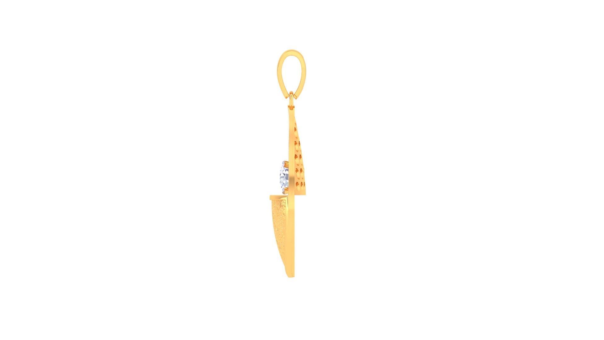 Solitaire Diamond Mesh Pendant 3dm stl obj gltf glb 3mf renders 3D print model_10
