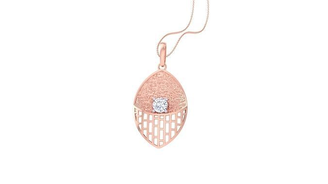 Solitaire Diamond Mesh Pendant 3dm stl obj gltf glb 3mf renders 3D print model