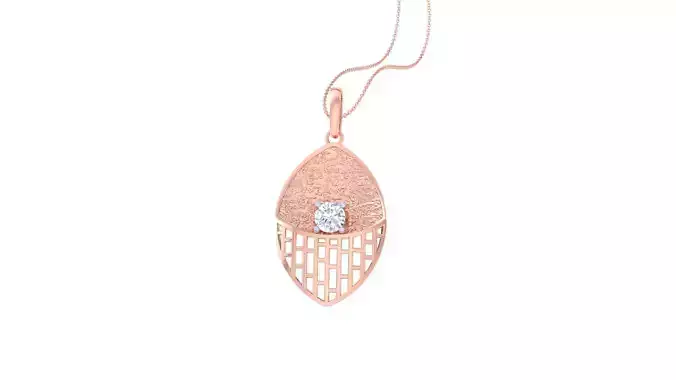 Solitaire Diamond Mesh Pendant 3dm stl obj gltf glb 3mf renders