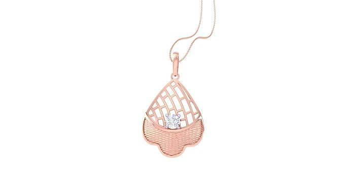 Solitaire Diamond Mesh Pendant 3dm stl obj gltf glb 3mf renders 3D print model