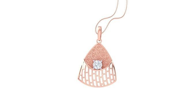 Solitaire Diamond Mesh Pendant 3dm stl obj gltf glb 3mf renders 3D print model