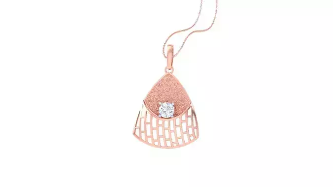 Solitaire Diamond Mesh Pendant 3dm stl obj gltf glb 3mf renders 3D print model