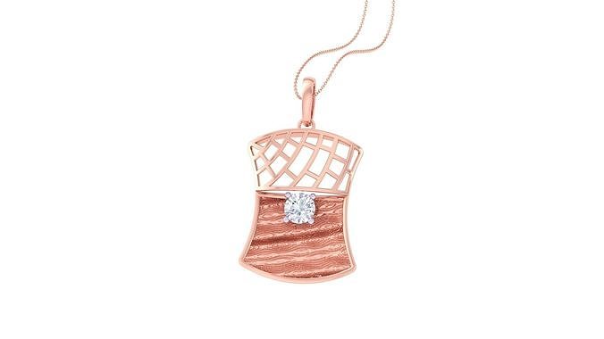 Solitaire Diamond Mesh Pendant 3dm stl obj gltf glb 3mf renders 3D print model