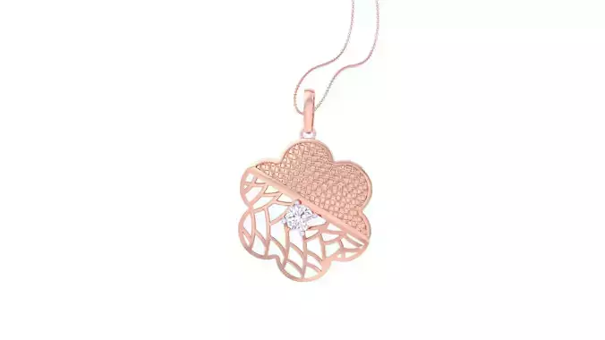 Solitaire Diamond Mesh Pendant 3dm stl obj gltf glb 3mf renders 3D print model