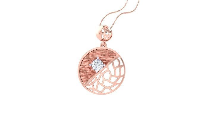 Solitaire Diamond Mesh Pendant 3dm stl obj gltf glb 3mf renders 3D print model