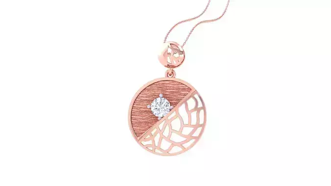 Solitaire Diamond Mesh Pendant 3dm stl obj gltf glb 3mf renders 3D print model
