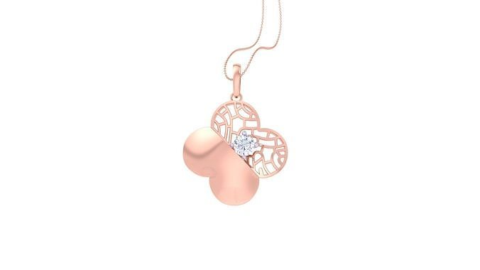 Solitaire Diamond Mesh Pendant 3dm stl obj gltf glb 3mf renders 3D print model