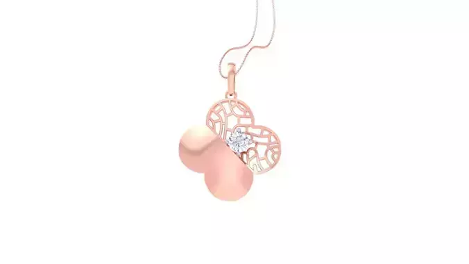 Solitaire Diamond Mesh Pendant 3dm stl obj gltf glb 3mf renders 3D print model
