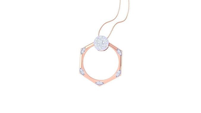Diamond Pendant Ring convertible 3dm stl obj gltf glb 3mf 3D print model