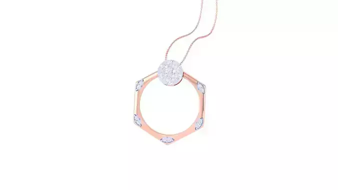 Diamond Pendant Ring convertible 3dm stl obj gltf glb 3mf 3D print model