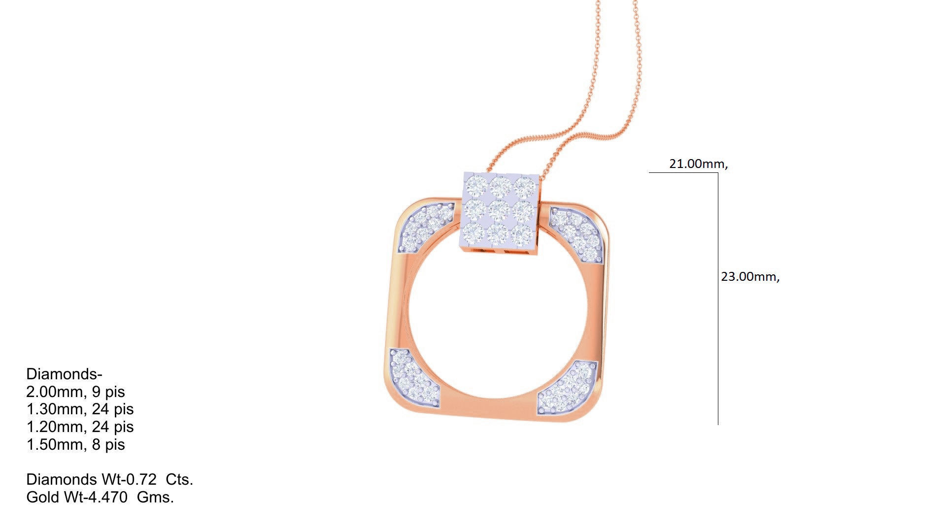 Diamond Pendant Ring convertible 3dm stl obj gltf glb 3mf 3D print model_4
