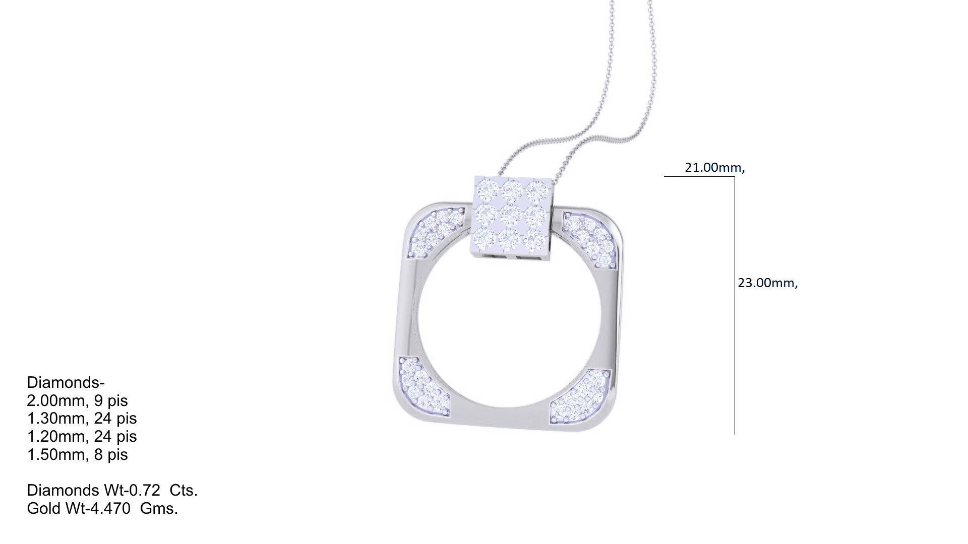 Diamond Pendant Ring convertible 3dm stl obj gltf glb 3mf 3D print model_3