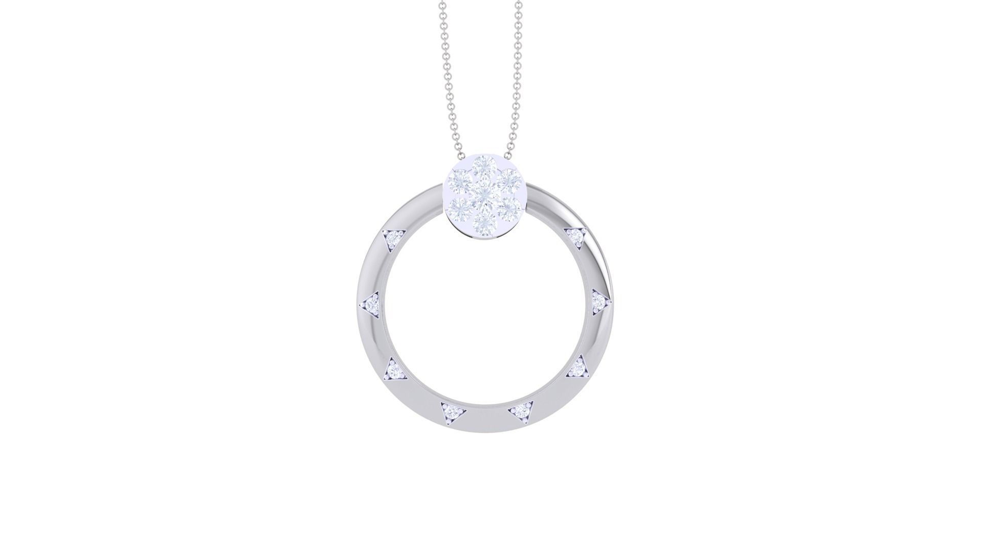Diamond Pendant Ring convertible 3dm stl obj gltf glb 3mf 3D print model_8