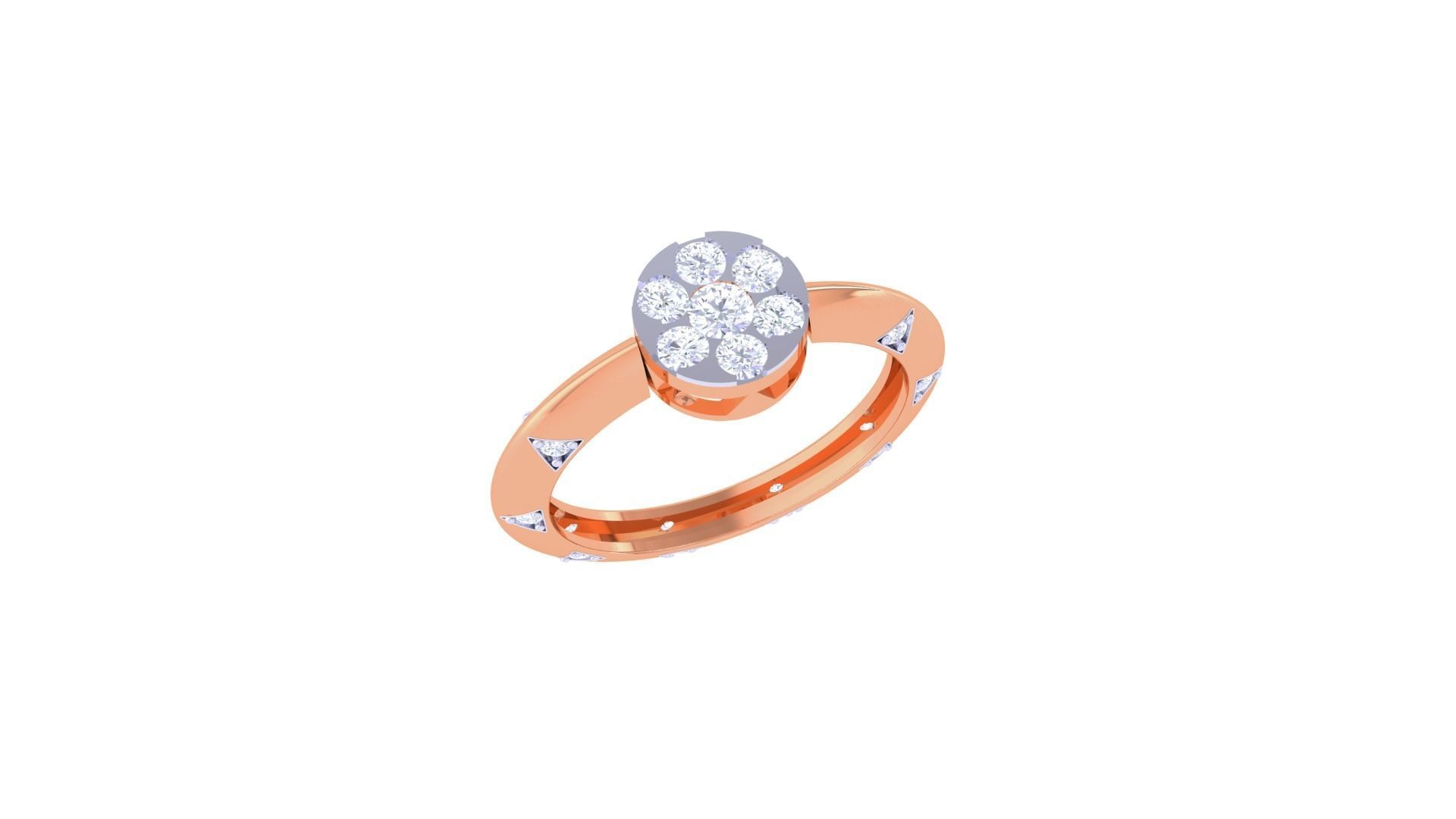 Diamond Pendant Ring convertible 3dm stl obj gltf glb 3mf 3D print model_1