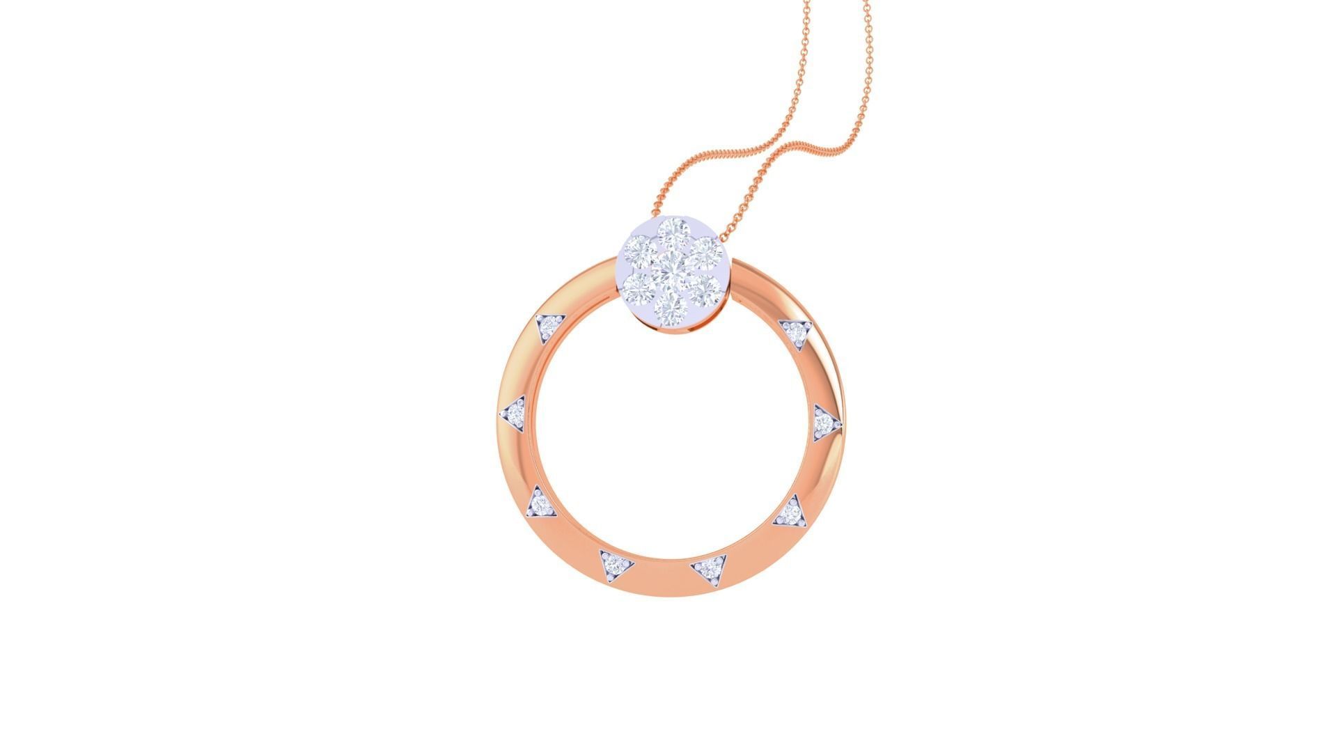 Diamond Pendant Ring convertible 3dm stl obj gltf glb 3mf 3D print model_7