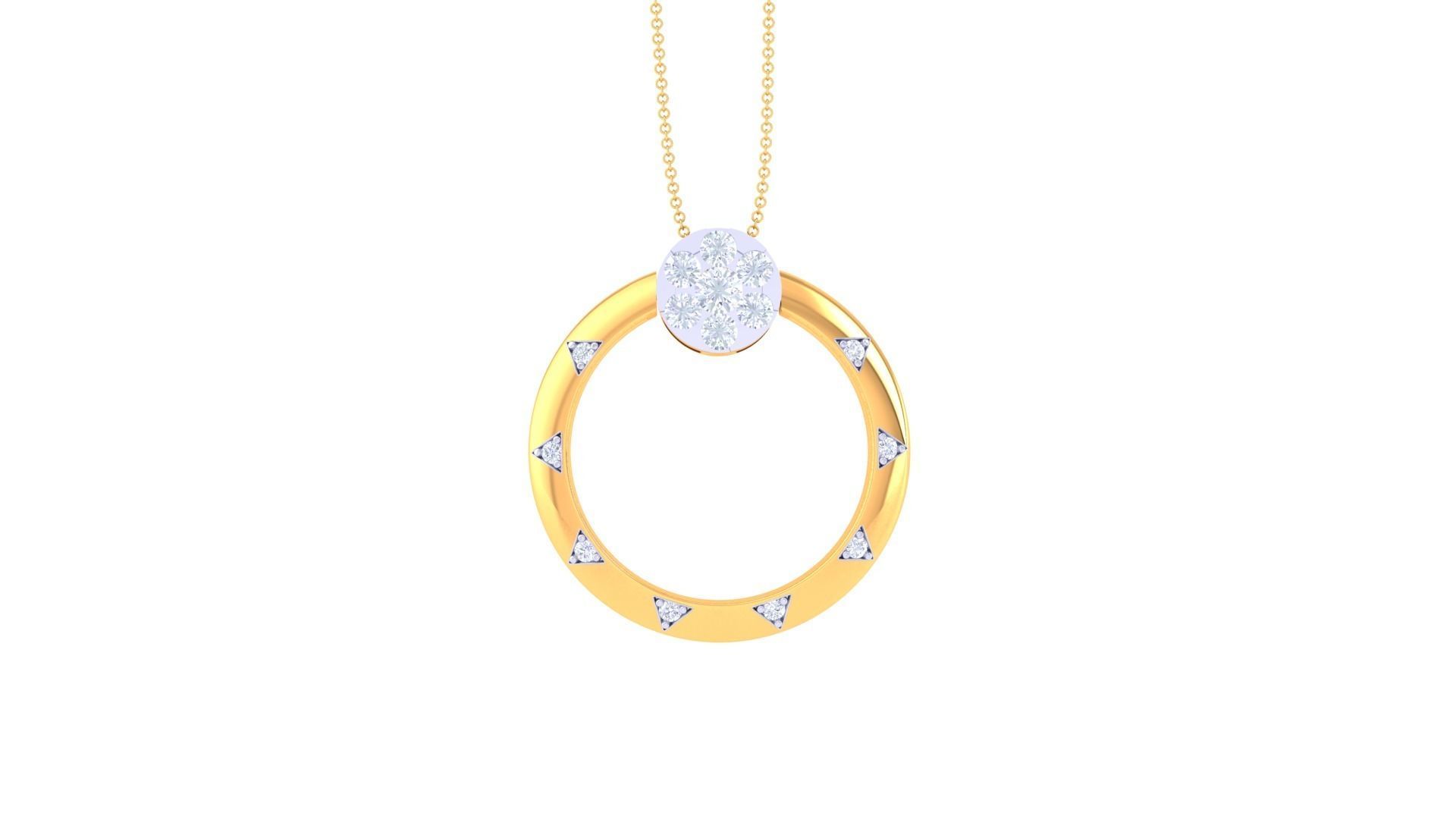 Diamond Pendant Ring convertible 3dm stl obj gltf glb 3mf 3D print model_9