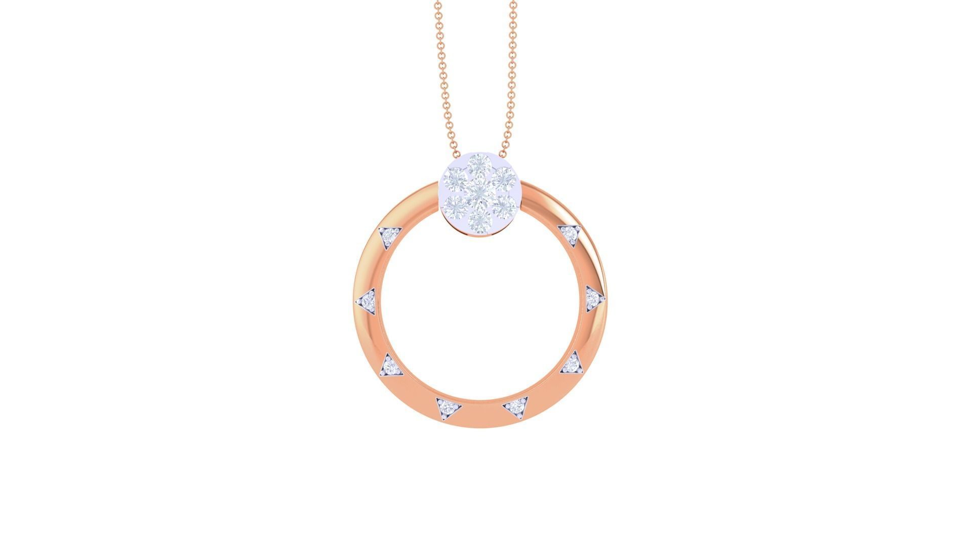 Diamond Pendant Ring convertible 3dm stl obj gltf glb 3mf 3D print model_10