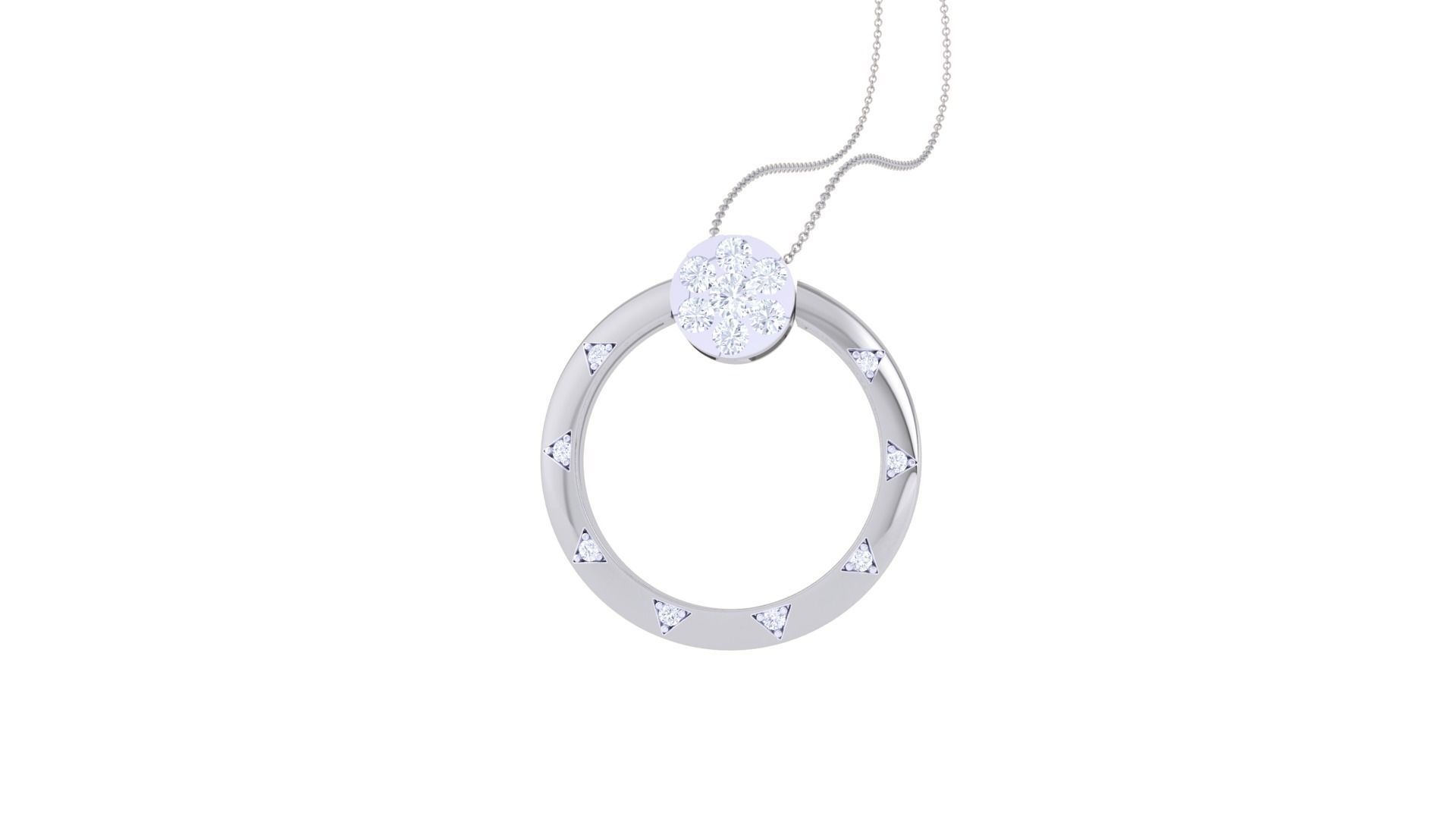 Diamond Pendant Ring convertible 3dm stl obj gltf glb 3mf 3D print model_6