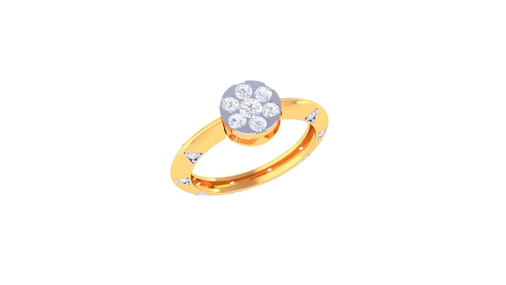 Diamond Pendant Ring convertible 3dm stl obj gltf glb 3mf 3D print model_15