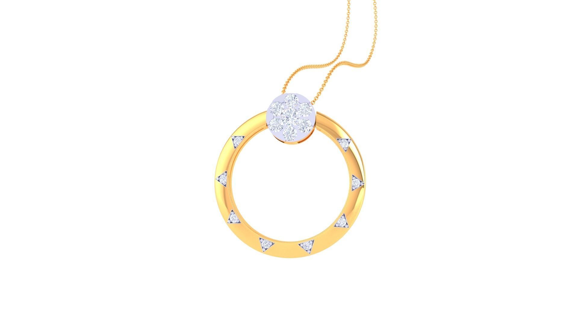 Diamond Pendant Ring convertible 3dm stl obj gltf glb 3mf 3D print model_5