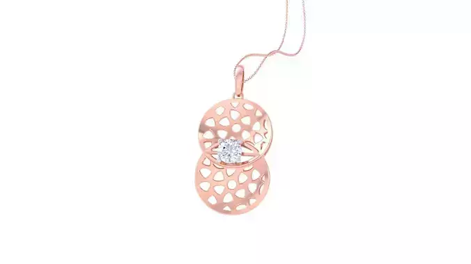 Solitaire Diamond Mesh Pendant 3dm stl obj gltf glb 3mf renders 3D print model