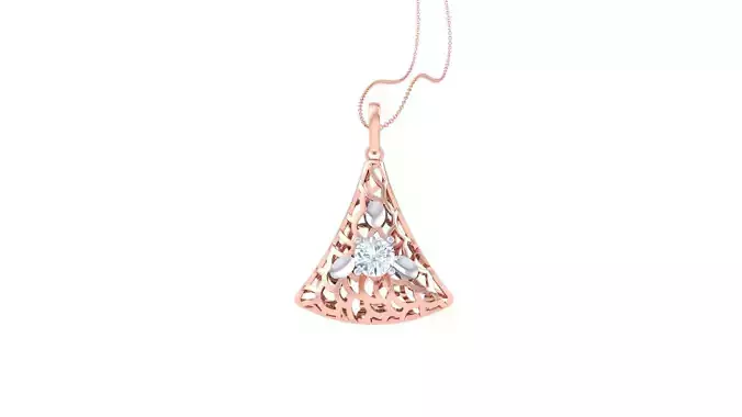 Solitaire Diamond Mesh Pendant 3dm stl obj gltf glb 3mf renders 3D print model