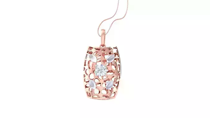 Solitaire Diamond Mesh Pendant 3dm stl obj gltf glb 3mf renders 3D print model