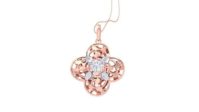 Solitaire Diamond Mesh Pendant 3dm stl obj gltf glb 3mf renders 3D print model