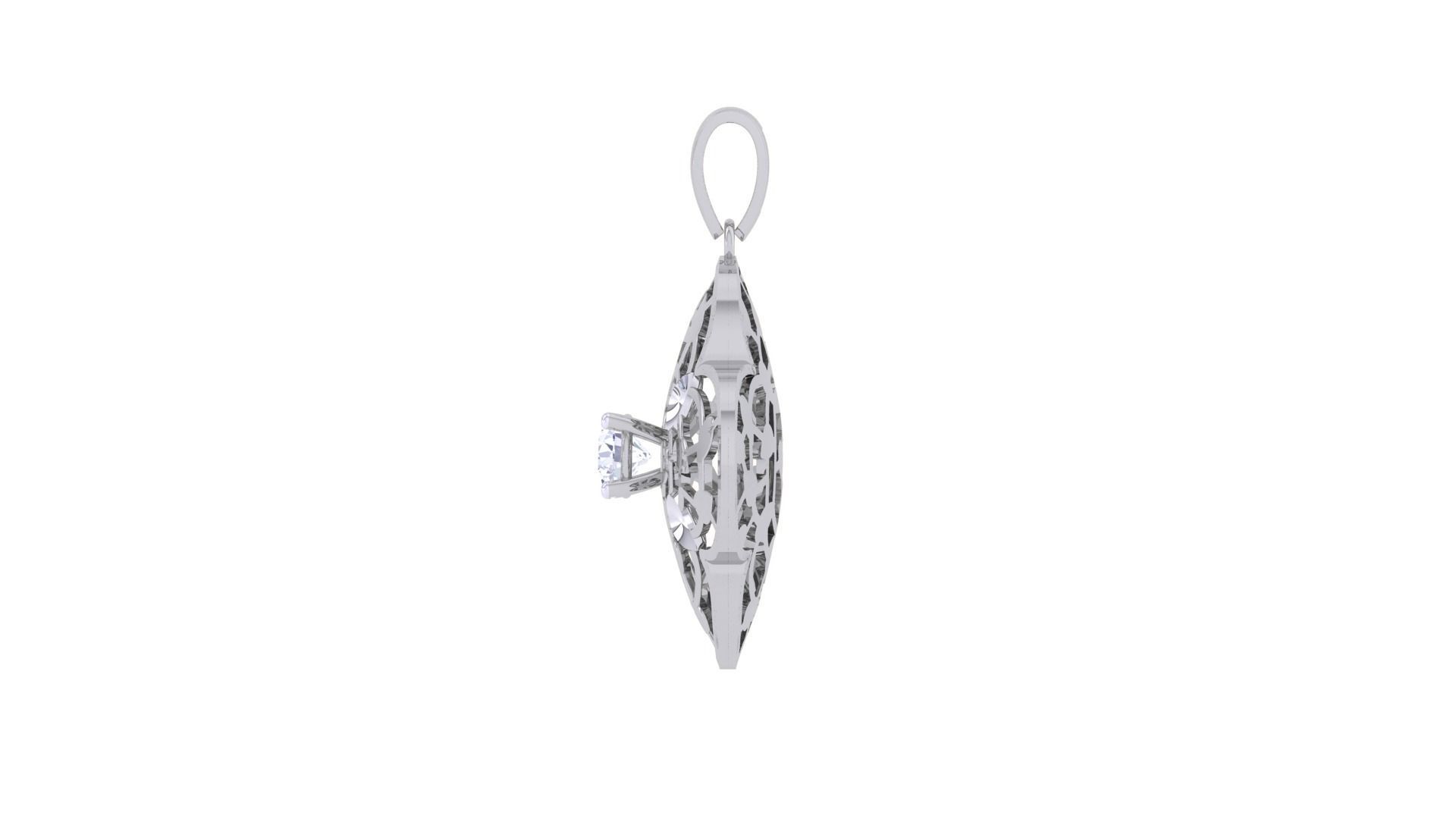 Solitaire Diamond Mesh Pendant 3dm stl obj gltf glb 3mf renders 3D print model_11