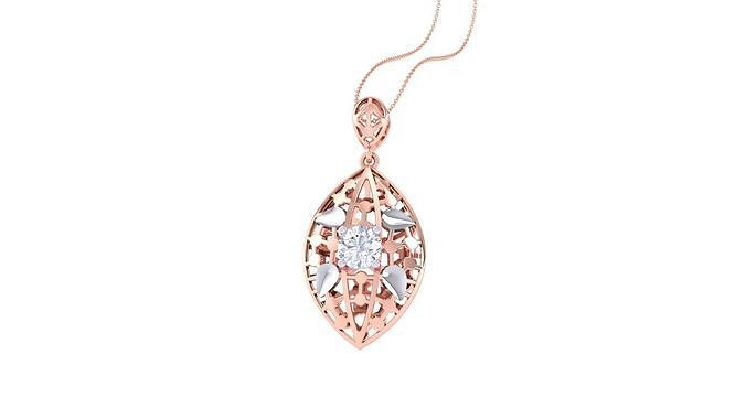 Solitaire Diamond Mesh Pendant 3dm stl obj gltf glb 3mf renders 3D print model