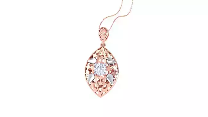Solitaire Diamond Mesh Pendant 3dm stl obj gltf glb 3mf renders 3D print model