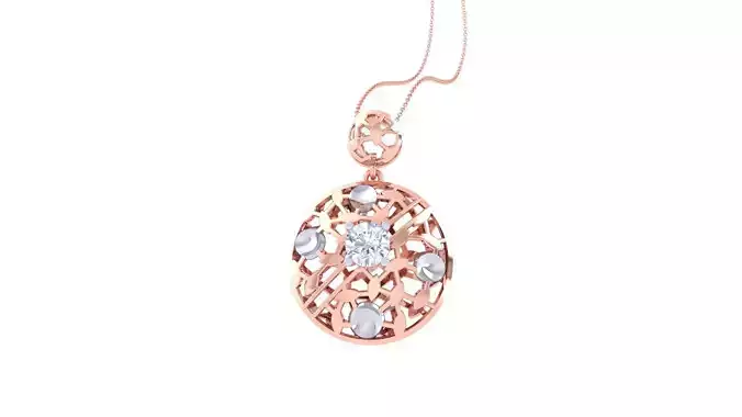 Solitaire Diamond Mesh Pendant 3dm stl obj gltf glb 3mf renders 3D print model
