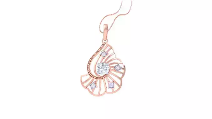 Solitaire Diamond Mesh Pendant 3dm stl obj gltf glb 3mf renders 3D print model