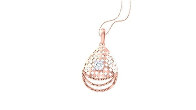 Solitaire Diamond Mesh Pendant 3dm stl obj gltf glb 3mf renders 3D print model