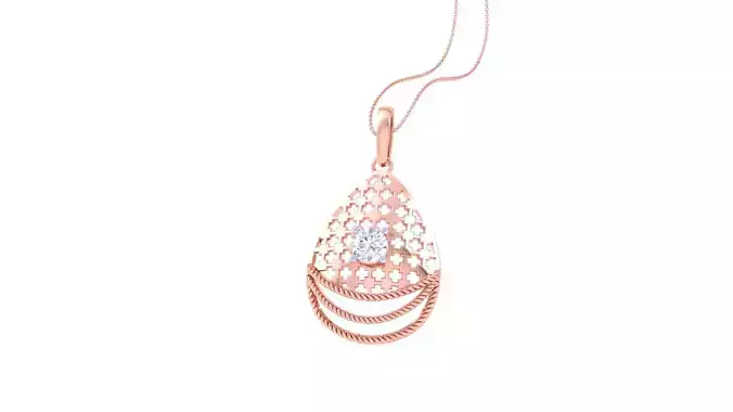 Solitaire Diamond Mesh Pendant 3dm stl obj gltf glb 3mf renders 3D print model