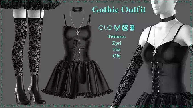 Gothic Outfit 3D model