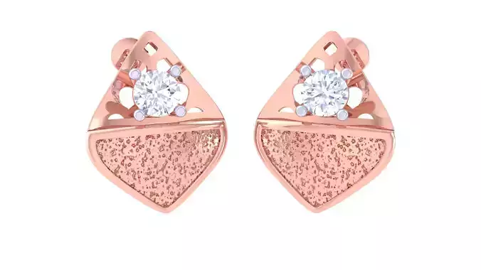 Women solitaire studs mesh Earrings 3dm stl 3mf obj glb gltf mtl