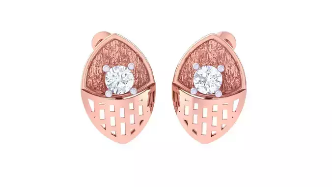 Women solitaire studs mesh Earrings 3dm stl 3mf obj glb gltf mtl