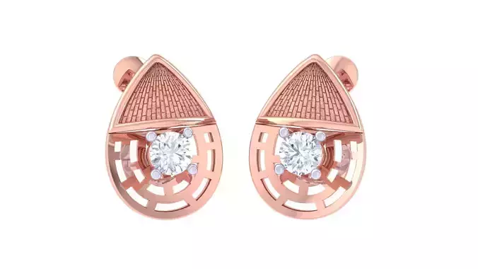 Women solitaire studs mesh Earrings 3dm stl 3mf obj glb gltf mtl 3D print model Women solitaire studs mesh Earrings 3dm stl 3mf obj glb gltf mtl 3D print model