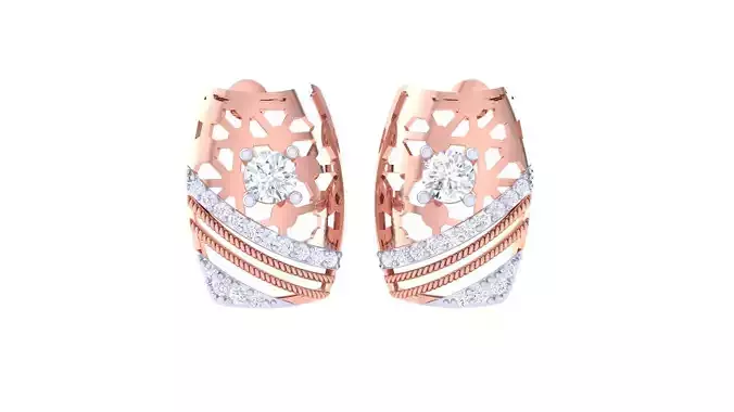 Women solitaire studs mesh Earrings 3dm stl 3mf obj glb gltf mtl 3D print model