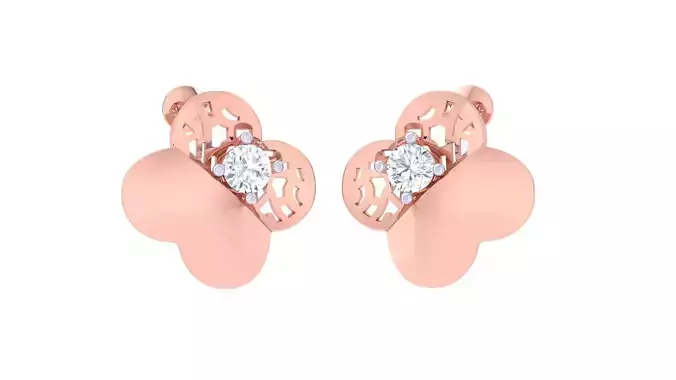 Women solitaire studs mesh Earrings 3dm stl 3mf obj glb gltf mtl 3D print model Women solitaire studs mesh Earrings 3dm stl 3mf obj glb gltf mtl 3D print model