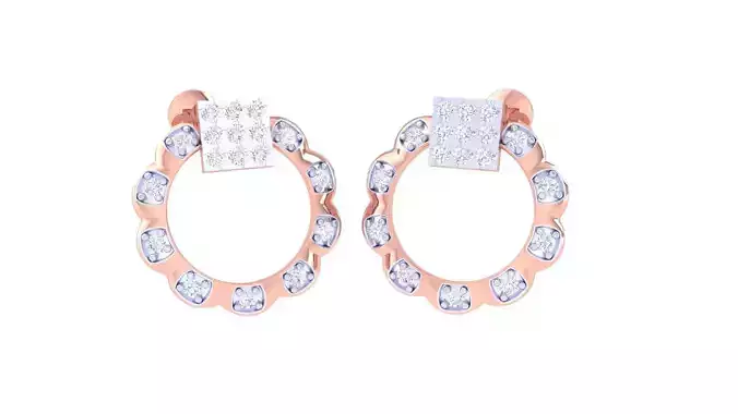 Women studs mesh Earrings 3dm stl 3mf obj glb gltf mtl