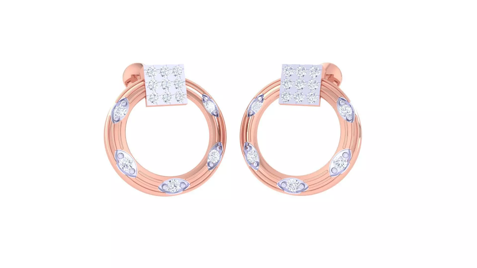 Women studs Earrings 3dm stl 3mf obj glb gltf mtl render detail 3D print model