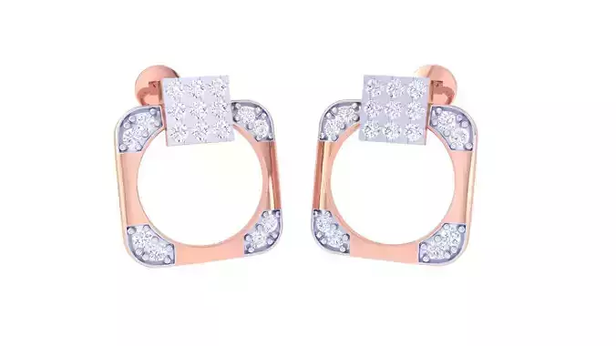 Women studs Earrings 3dm stl 3mf obj glb gltf mtl render detail