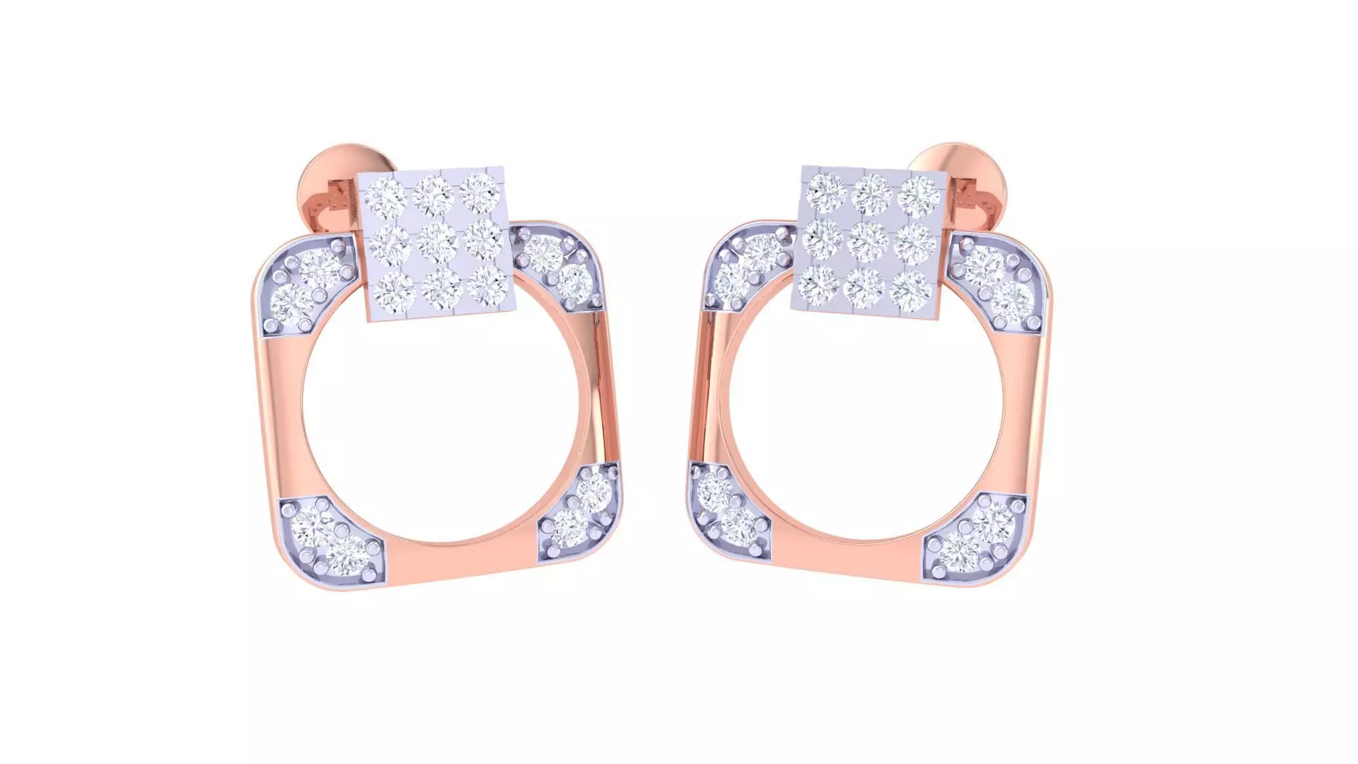 Women studs Earrings 3dm stl 3mf obj glb gltf mtl render detail 3D print model