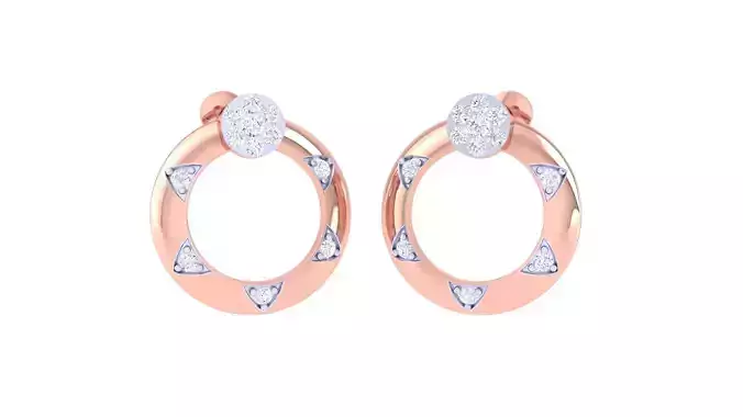 Women studs Earrings 3dm stl 3mf obj glb gltf mtl render detail