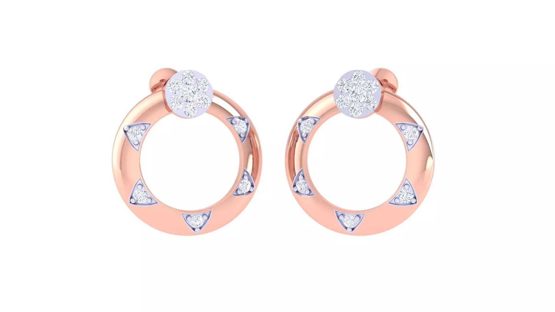 Women studs Earrings 3dm stl 3mf obj glb gltf mtl render detail 3D print model