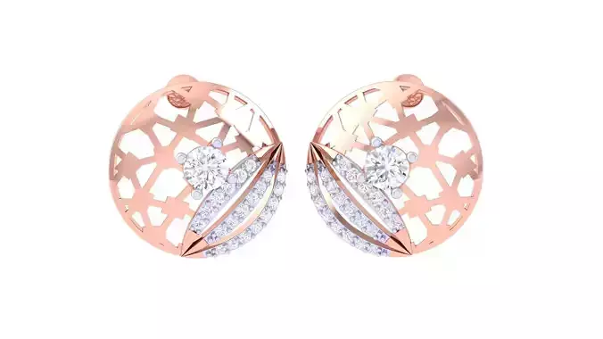 Women solitaire studs mesh Earrings 3dm stl 3mf obj glb gltf mtl 3D print model Women solitaire studs mesh Earrings 3dm stl 3mf obj glb gltf mtl 3D print model